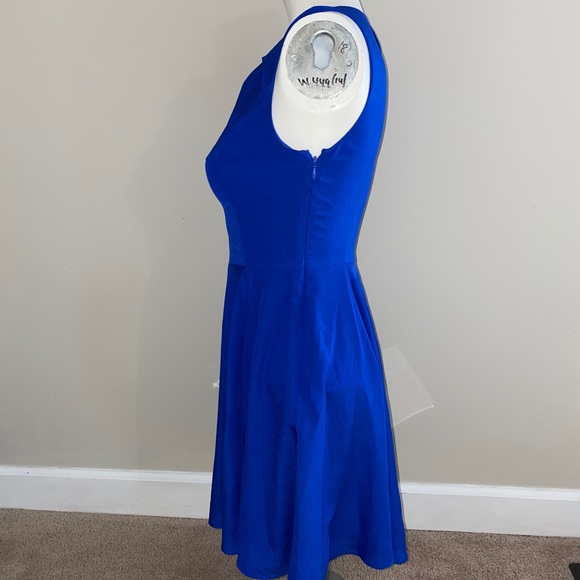 Express mid length peplum dress, blue, size 2 - Picture 3 of 7